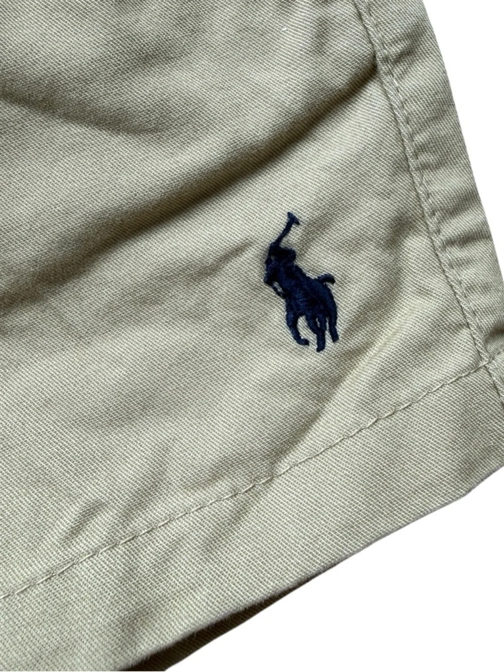 Ralph Lauren Khaki Elastic Waist Shorts Blue Pony Casual Preppy 3 Months Baby